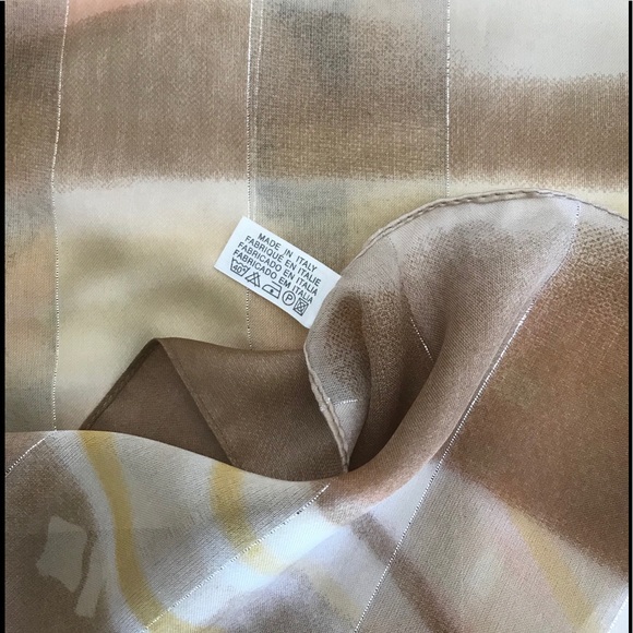 Vintage Abstract Pattern Dress Scarf Silver Strips - Picture 11 of 12